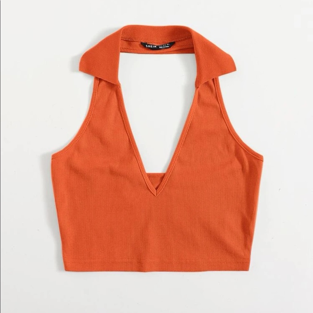 Open Back Crop Halter Top
